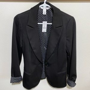 White House Black Market Black and White Polka Dot Blazer